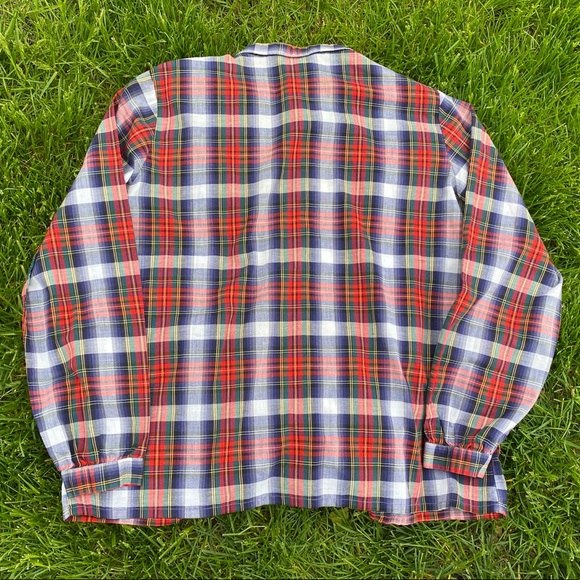 ❌SOLD❌Vtg 70s C’est Chic Plaid Prairie Prep Blouse - Picture 3 of 7